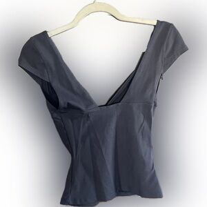 Free People Charcoal Top